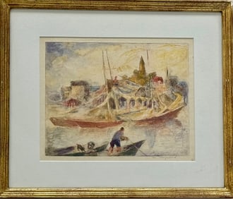 William Meyerowitz HARBOR APPROCH Gloucester, MA. 1930s