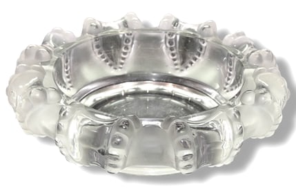 Lalique France "Cannes" Octopus Frosted Art Glass Crystal Bowl, Signed