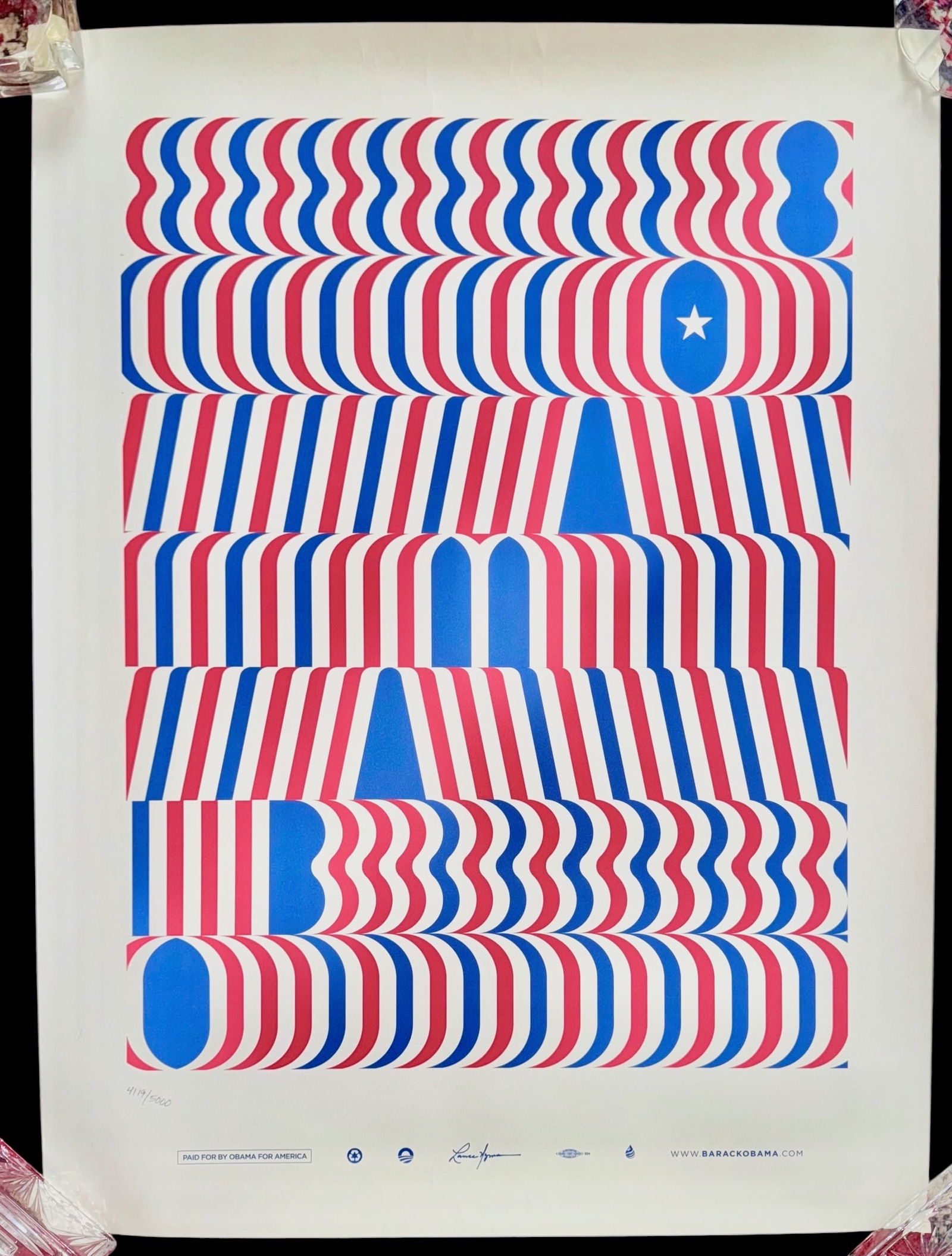 Baraka Obama Official Campaign Silkscreen Poster, Lance Wyman 2008 (1 of 6)