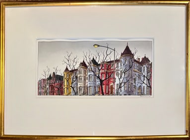 ROXIE MUNRO "WASHINGTON D.C." Watercolor And Ink, 1995