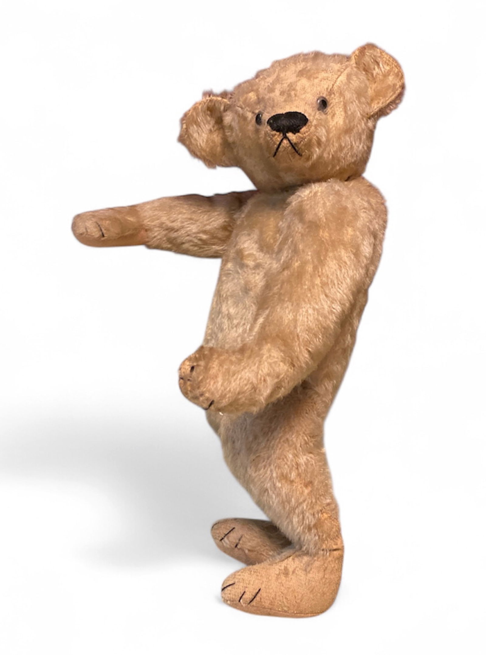 Antique 18" Mohair German Jointed Teddy Bear w/ Glass Eyes (1 of 7)