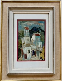 Milia Laufer (Romania/Israrel, 1923-2008) SAFED Abstract Expressionist Painting,