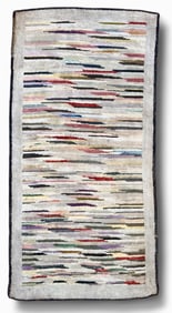 Early 20th Century American Hand Hooked Folk Art Rug, 5' 4" x 2' 8"