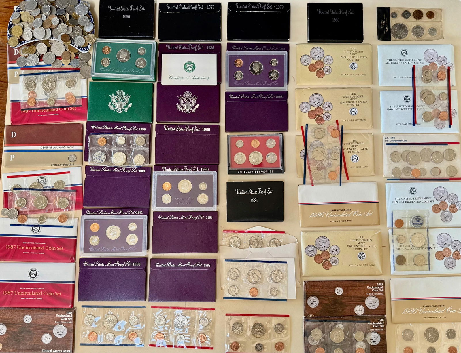 UNITED STATES MINT PROOF COIN SETS, 1979-1994  & MORE (1 of 6)
