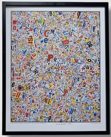 American Pop Artist Michael Albert, Signed MAP OF MANHATTAN 2008