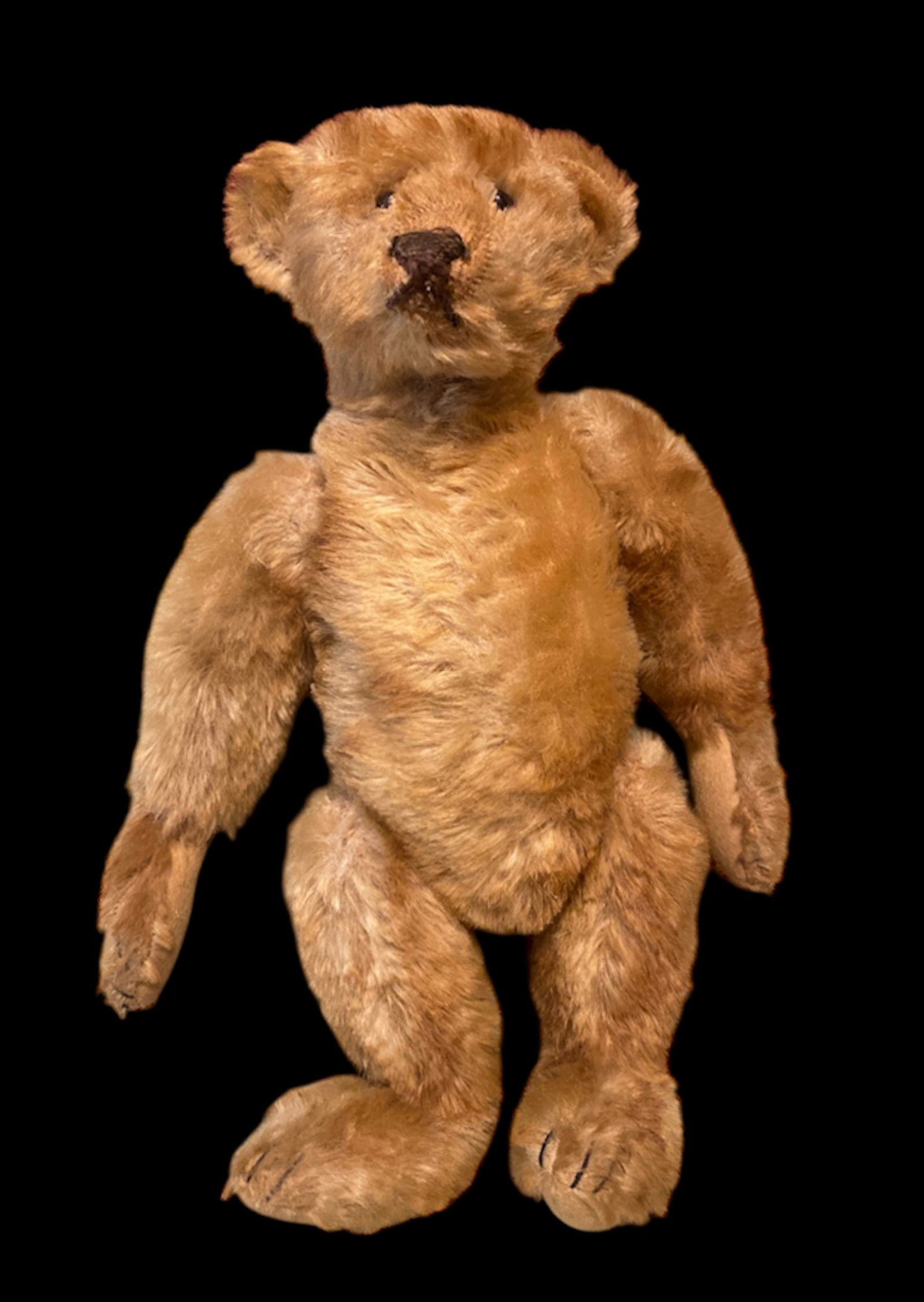 Early American Apricot Mohair Jointed Teddy Bear (1 of 9)