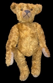 1930's English Cinnamon Silk Plush Jointed Teddy Bear, 14 inch