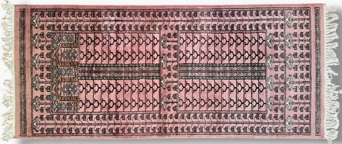 Vintage Bokhara Hand-Knotted Wool Runner Rug; 6' 3" x 2' 7"