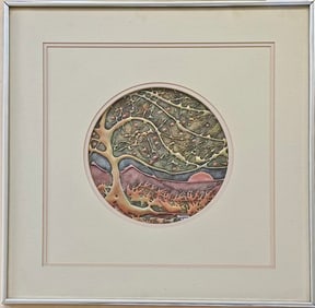 Mid-Century Modern Brutalist Painting, Merrie Zaretsky, Woodstock, N.Y.