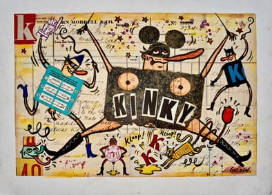 Underground Comix KINKY Collage Illustration Painting, David Goldin
