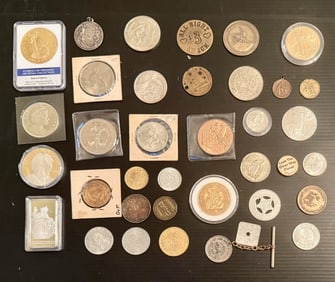 Vintage Assorted Commemorative Coins; Naughty, World's Fair, Medals and More (50+)