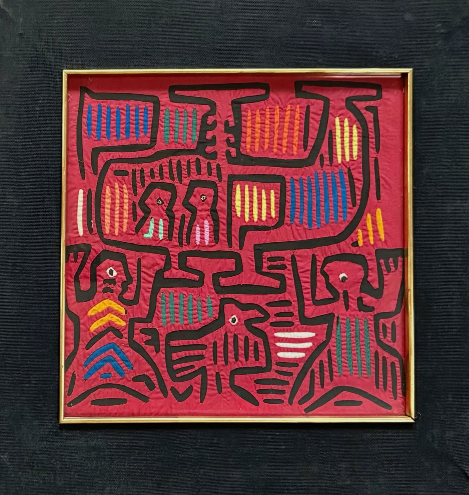 Mola Handworked Folk Art Textile,  Guna People Of Panama, c.1970s (1 of 3)