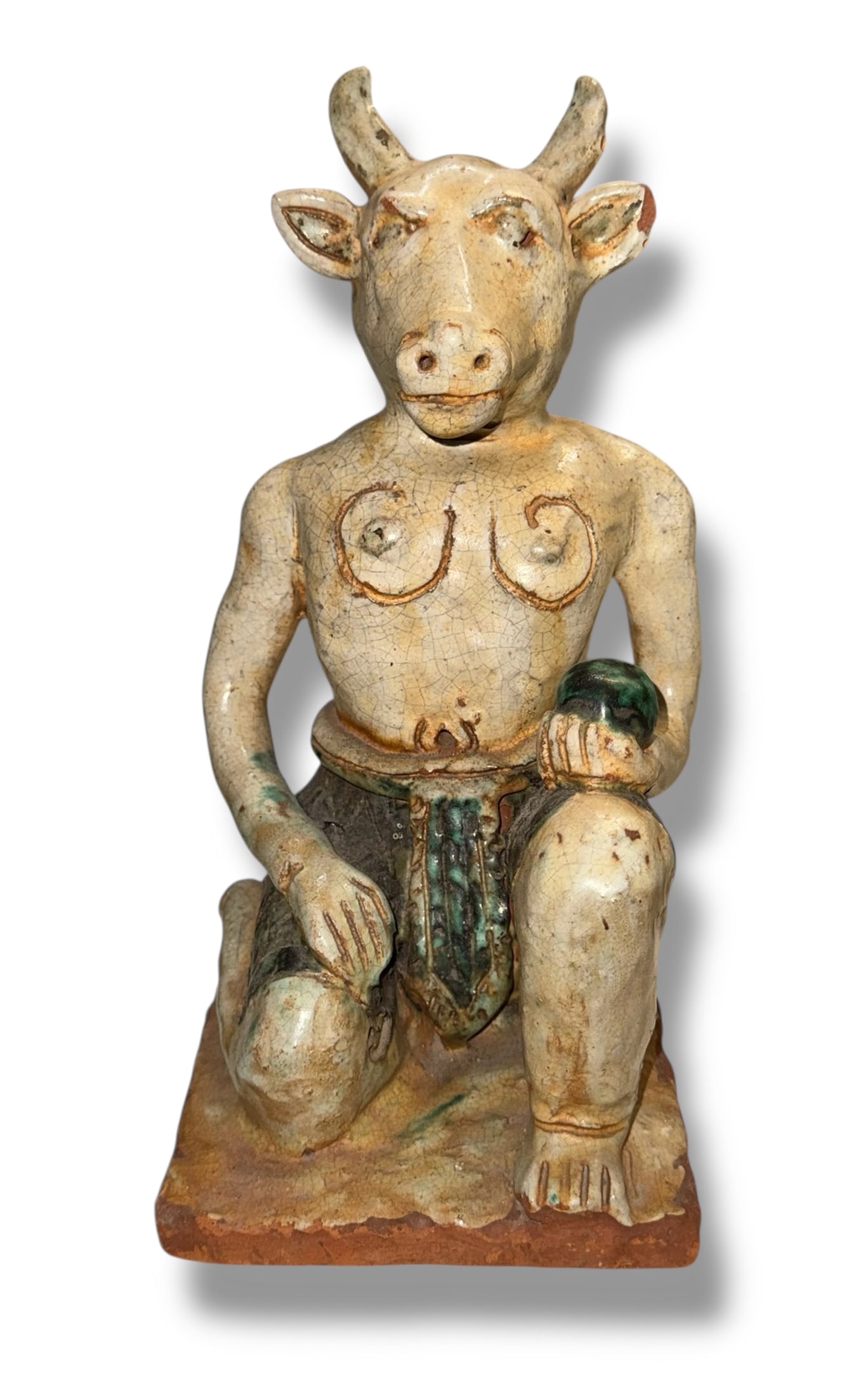 Hindu Temple "Nandi" Roof Tile,  Architectural Element, Laos (1 of 7)