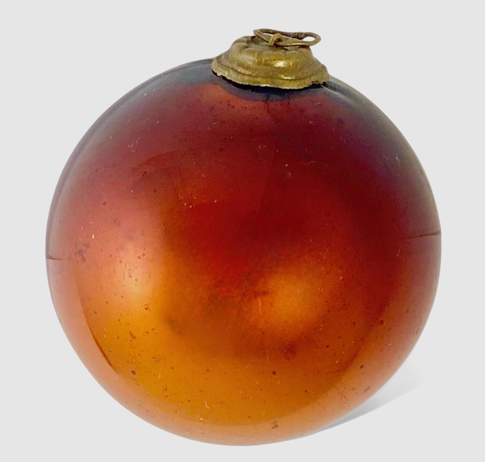 Antique German Amber  Orange, Daisy Cap Glass Kugel Christmas Ornament (1 of 5)