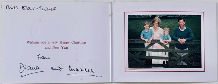 Princess Diana and Prince Charles, Christmas New Year Card , Signed, Balmoral 1988
