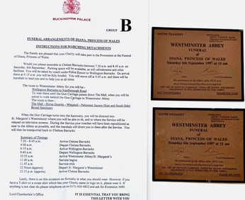 WESTMINSTER ABBEY FUNERAL of DIANA, PRINCESS OF WALES,   September 6th 1997