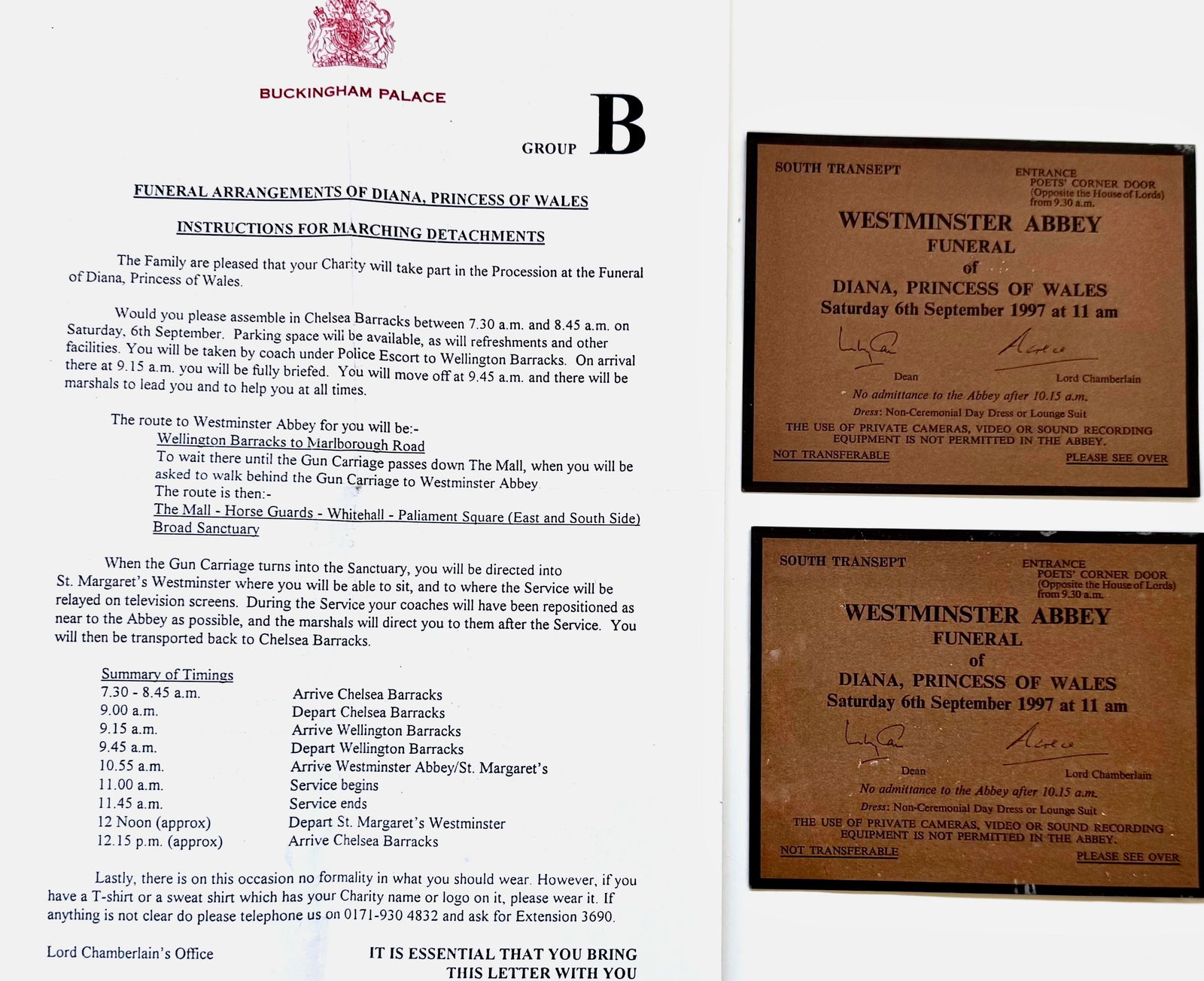 WESTMINSTER ABBEY FUNERAL OF DIANA, PRINCESS OF WALES, September 6th 1997 (1 of 5)