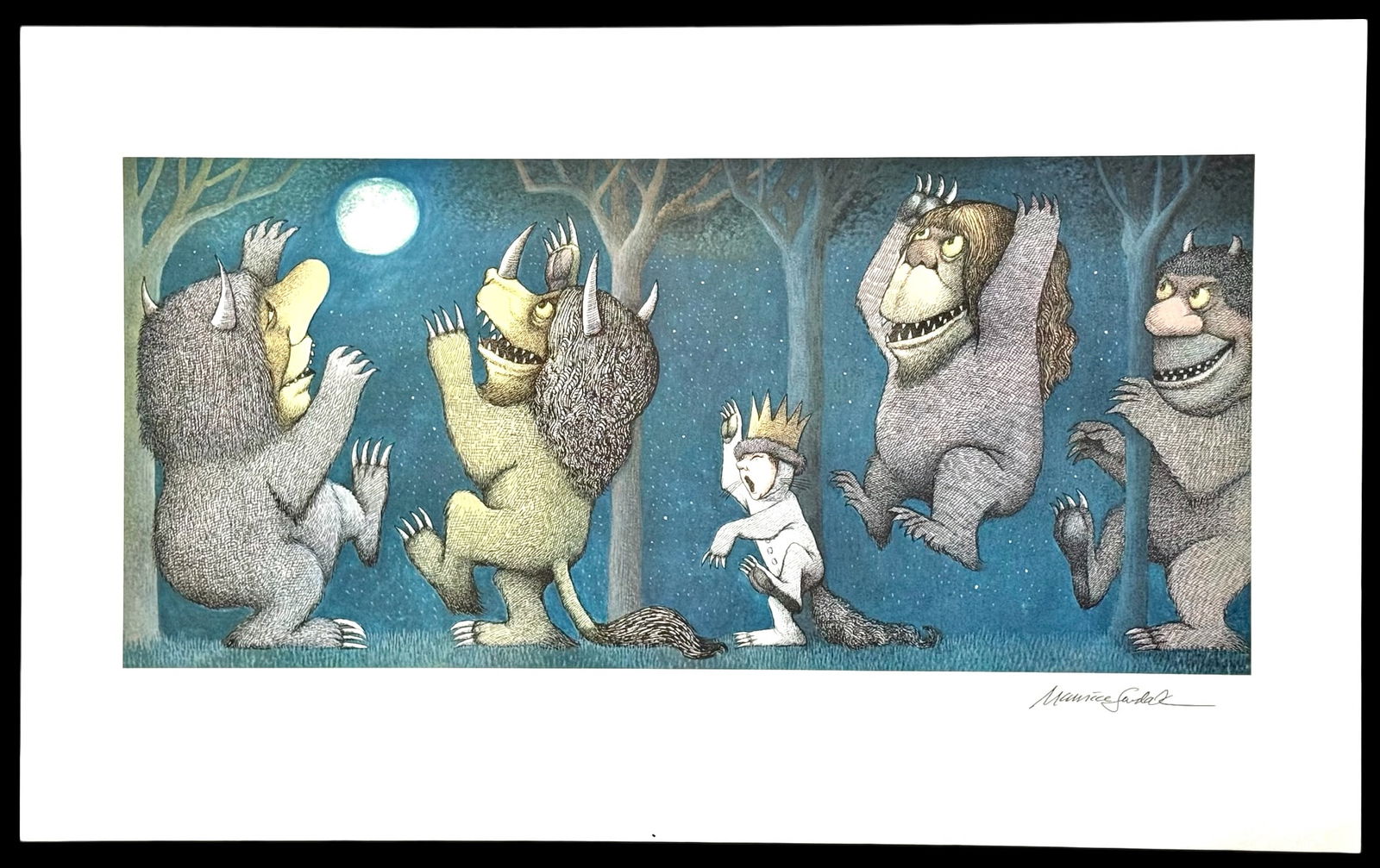 Maurice Sendak, "Howling At The Moon" Hand-Signed & Illustrated (1 of 5)