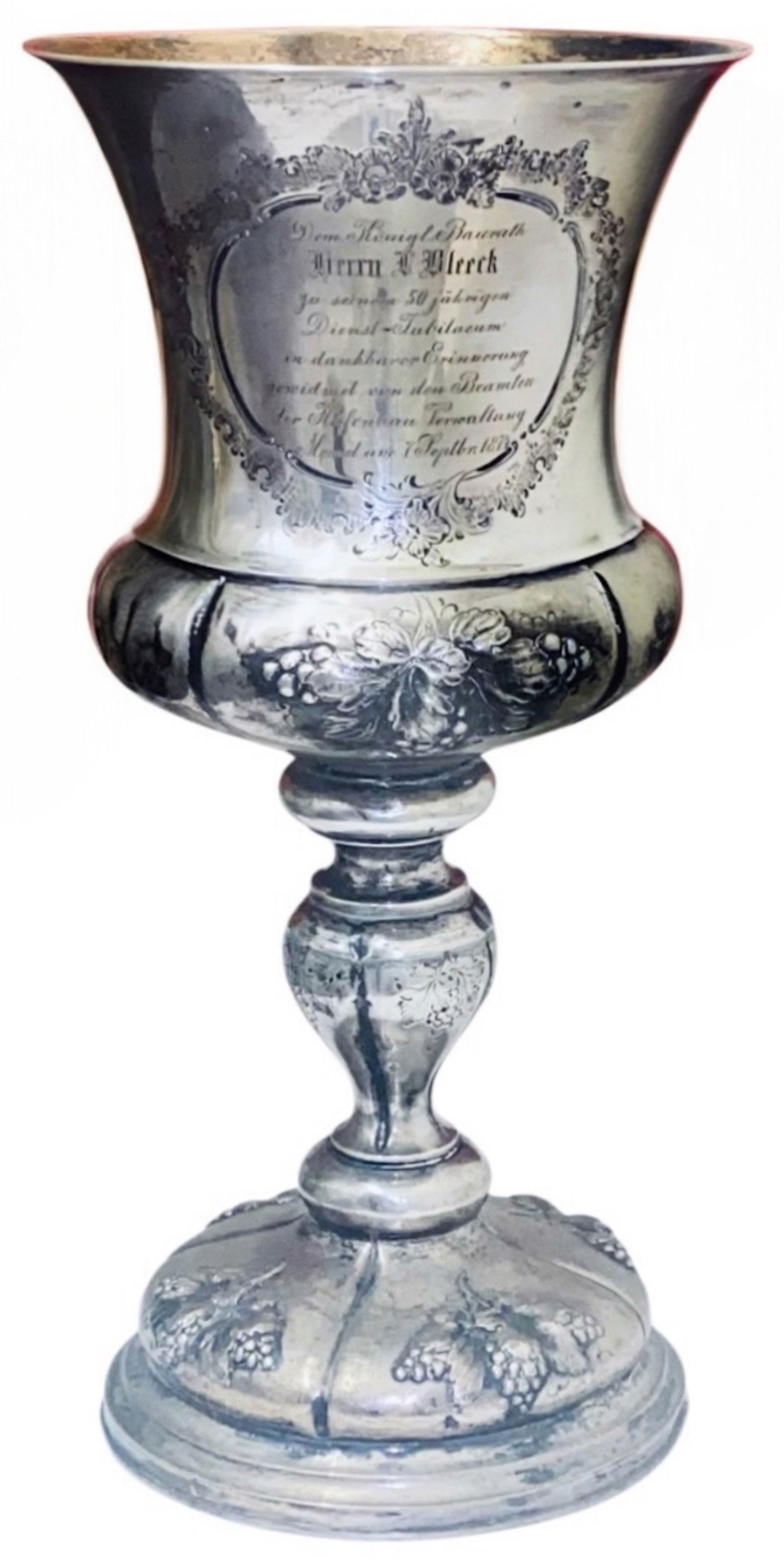 Antique German Sterling Silver Maritime Presentation Chalice, 1874 (1 of 8)