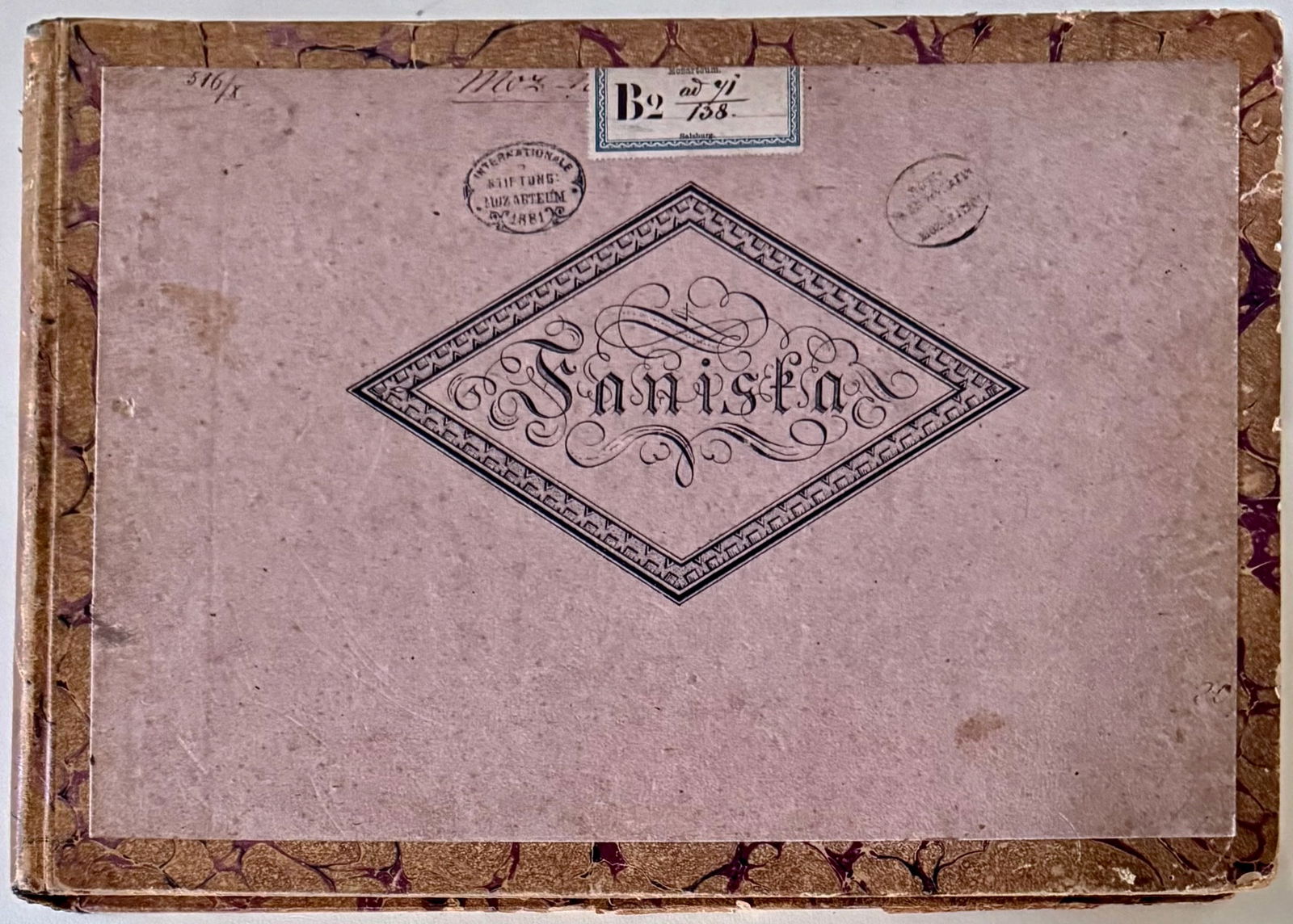 FANISKA, Luigi Cherubini Original Music Manuscript In Facsimile: Heroic Opera FANISKA by Luigi Cherubini (Italian, 1760-1842). FANISKA Luigi Cherubini Original Music Manuscript in Facsimile. Publisher: Wien Drukerei. Oblong folio with deep impression engraved plate