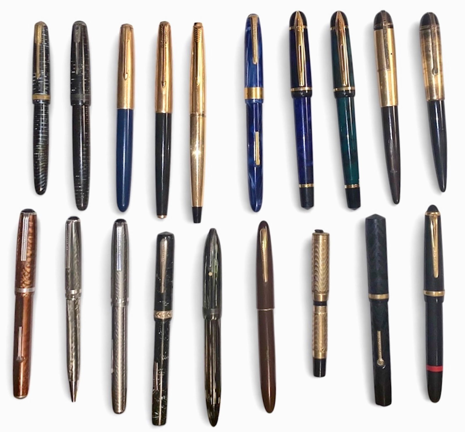 Collection Of 19 Vintage Fountain Pens (1 of 5)