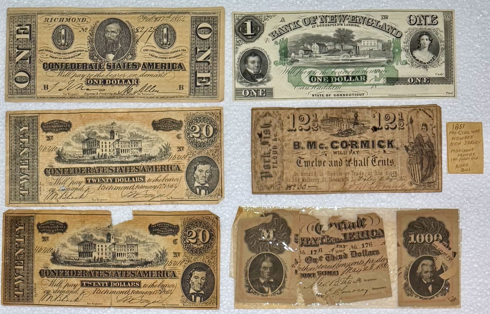 Confederate States Of America Banknote Currency (6) (1 of 5)