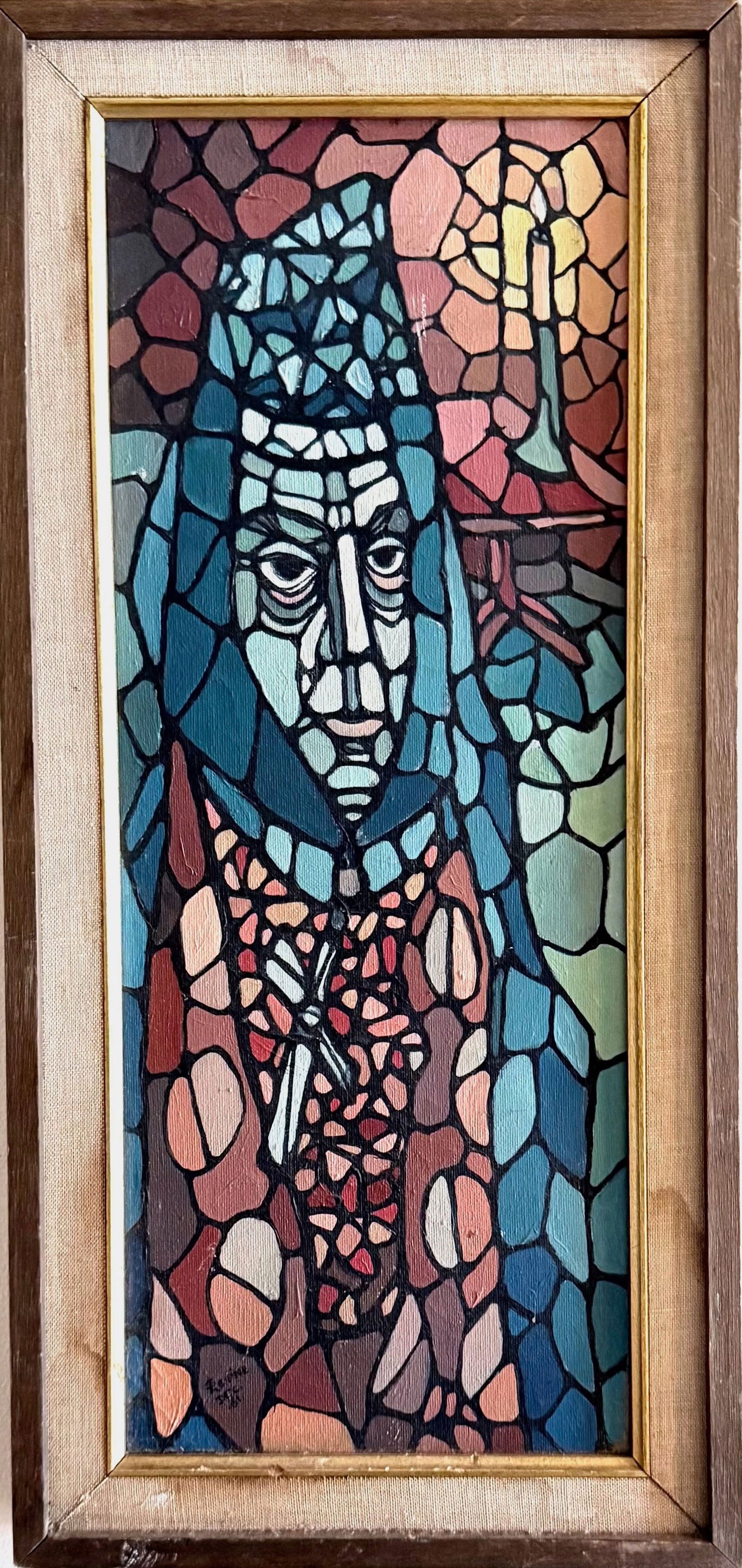 Mid-Century Modernist Cubist Painting, Levine, N.Y. 1961 (1 of 5)