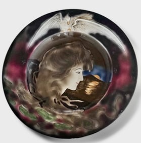 Art Nouveau Majolica Pottery Charger, Germany, 1930s