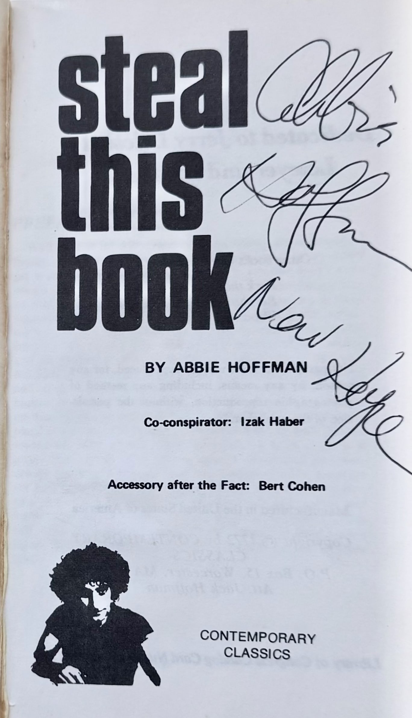 Abbie Hoffman "STEAL THIS BOOK" Signed (1 of 5)