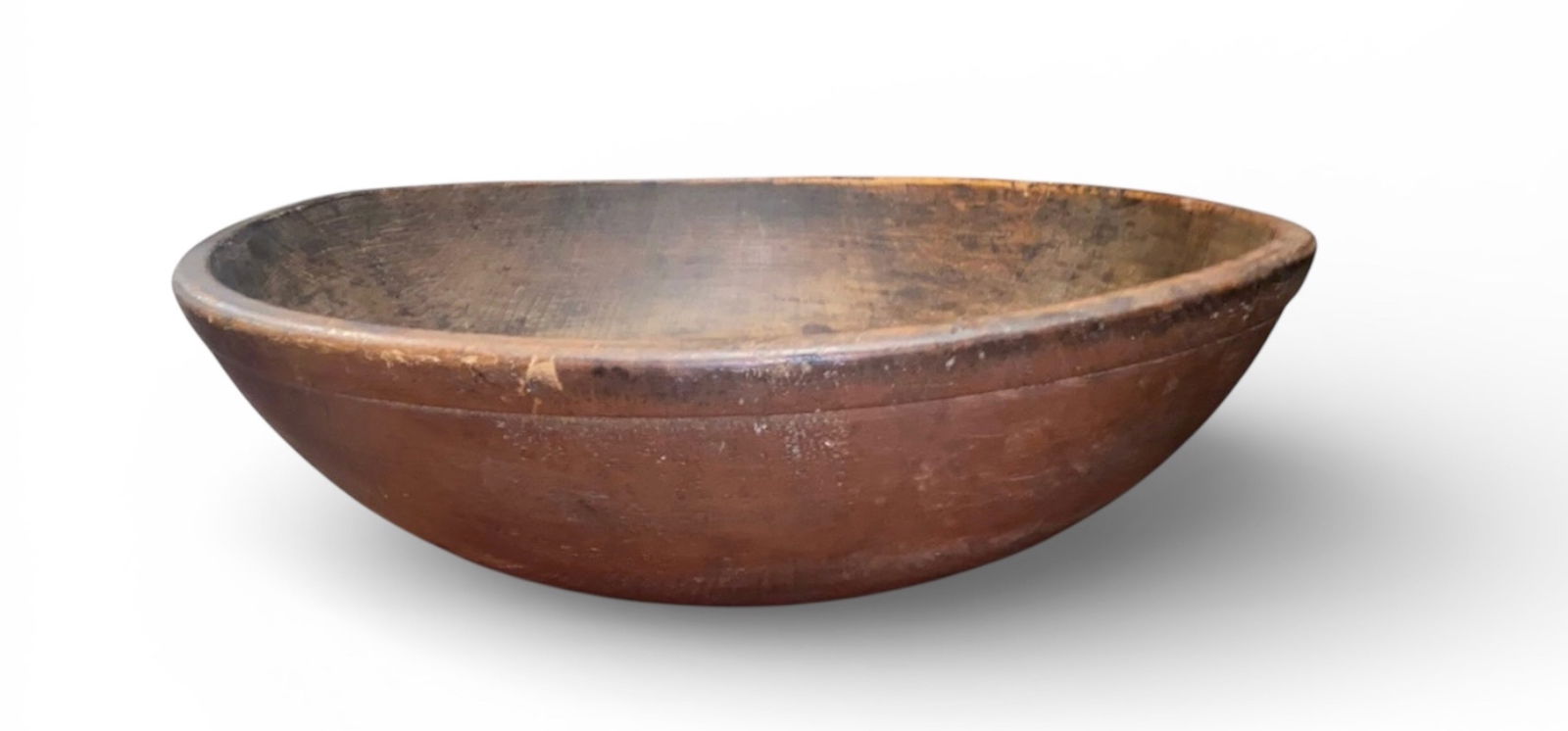 19th C. American Treenware Wood Bowl With Original Red Paint (1 of 5)