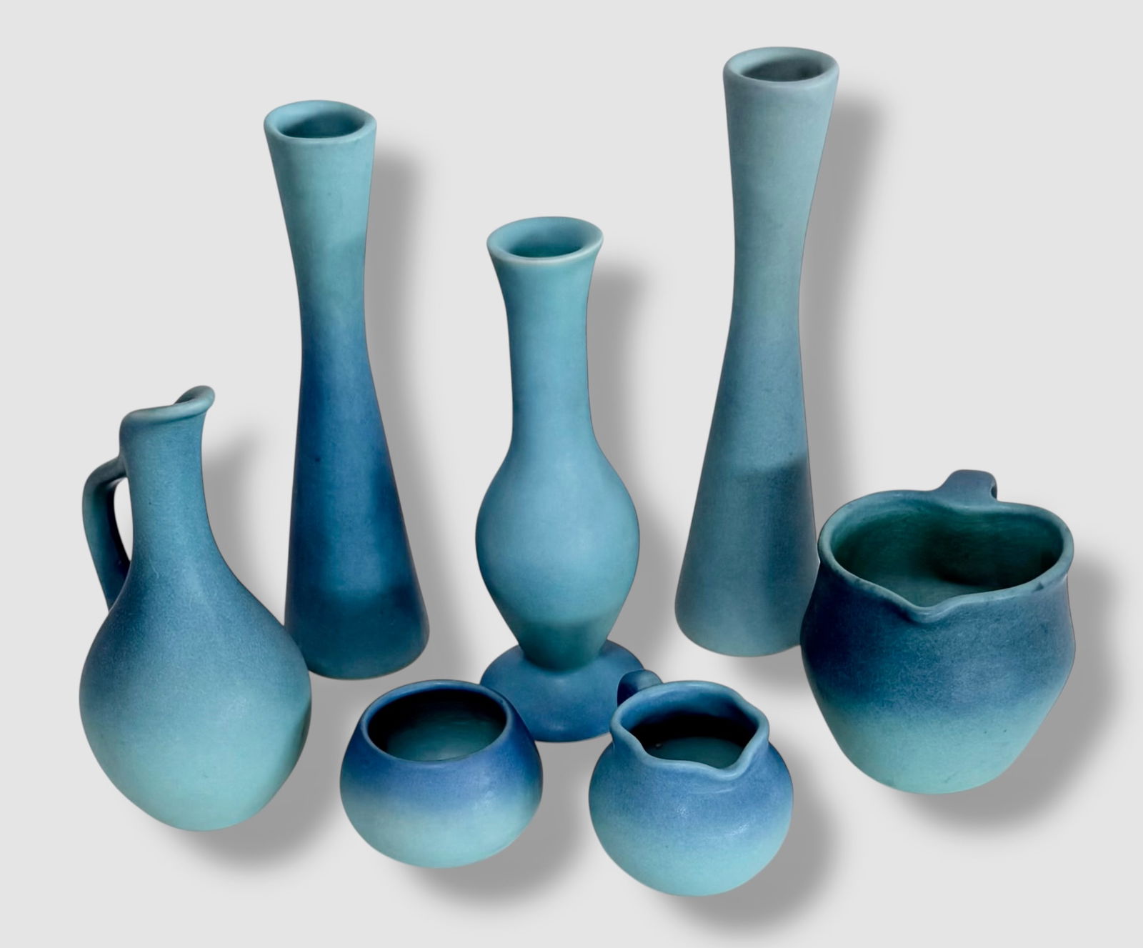 Van Briggle Art Pottery Matte Turquoise Glaze Vessels, Colorado Springs, Colorado (7) (1 of 4)