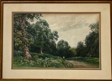 Emily Nicholson (British, active 1842-1869)  Woodland Landscape, 1858