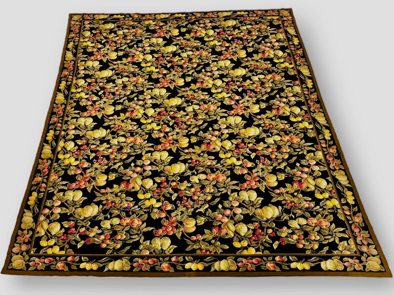Hand-Woven Portugese Needlepoint Wool Aubusson Rug 9' x 11" (1 of 6)