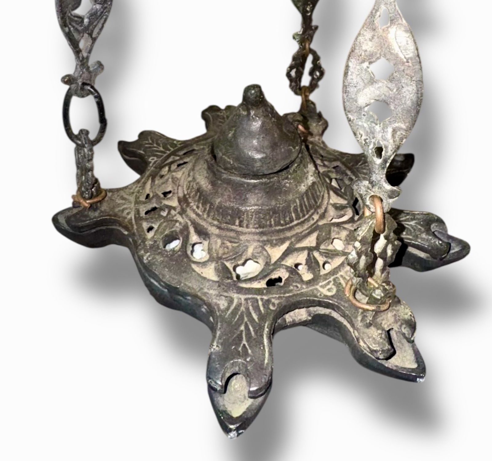 Early Bronze Oil Lamp w/ Multi-Spouts (1 of 7)