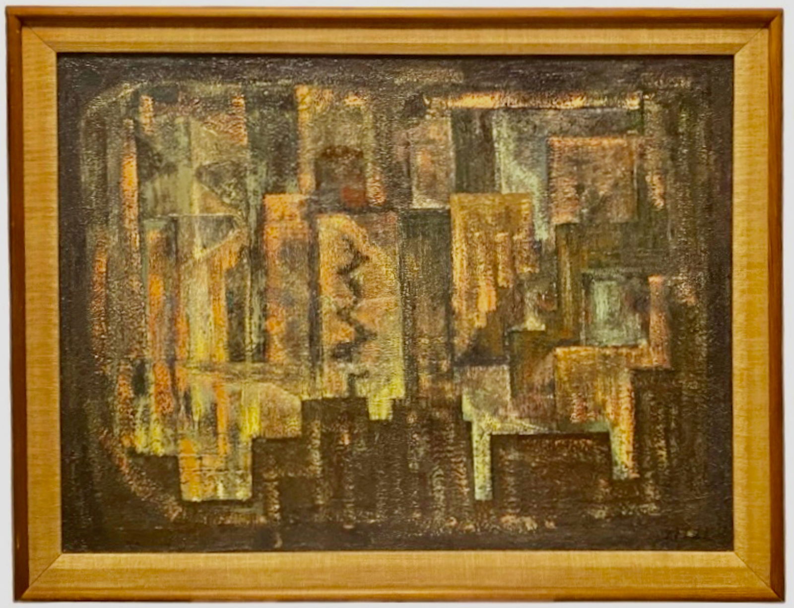 Mid-Century Modern Abstract Oil Painting, Signed Titzl (1 of 5)