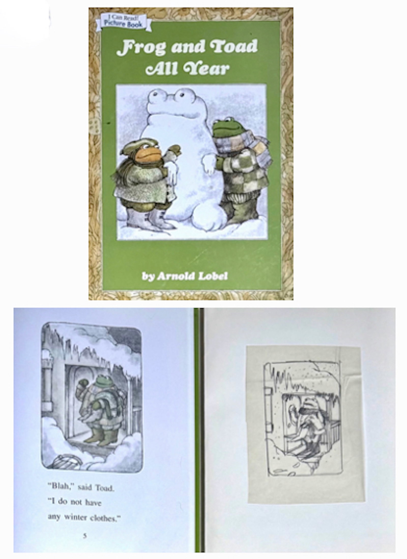FROG AND TOAD ALL YEAR Original Published Drawing By Arnold Lobel, 1976 (1 of 5)