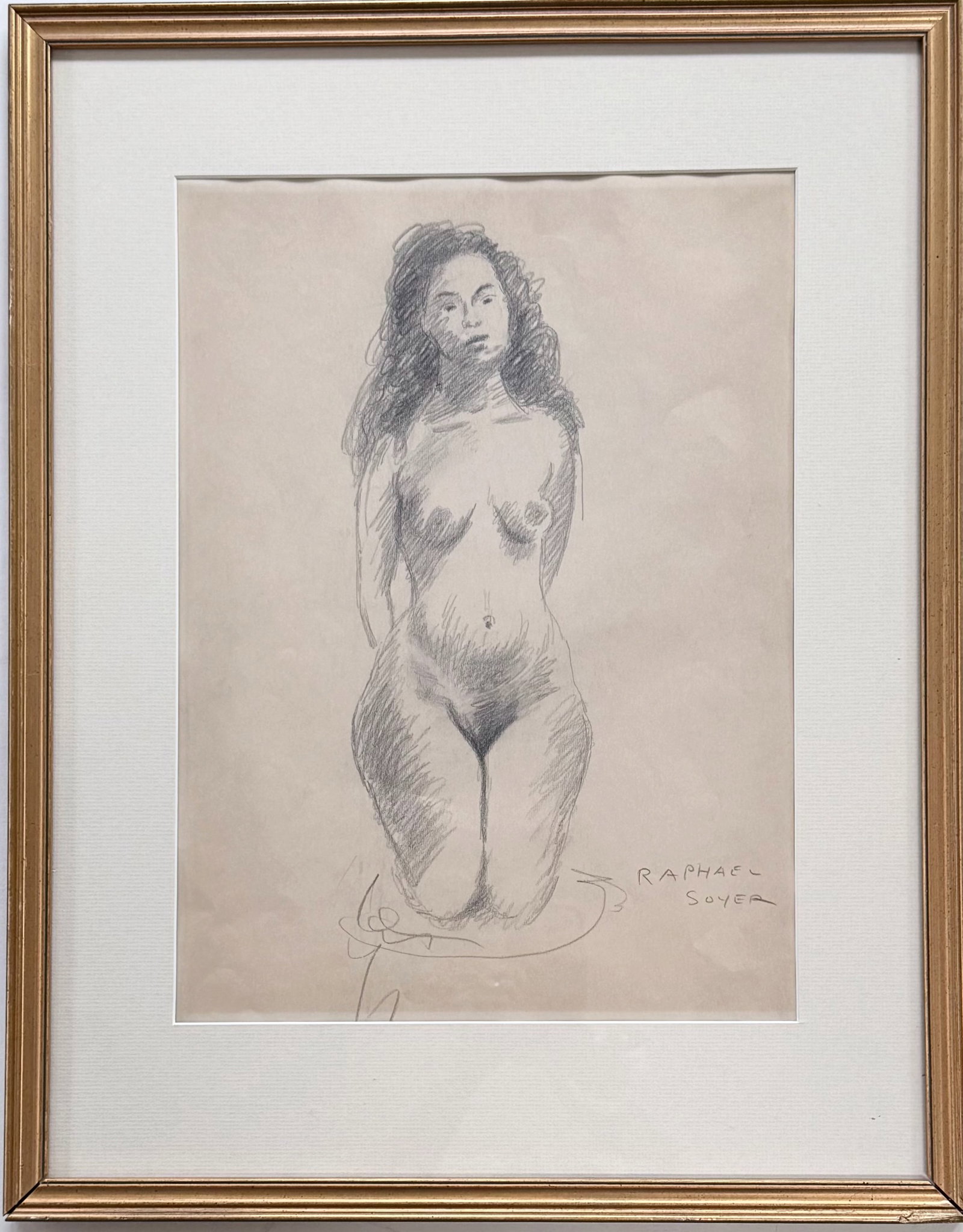 Raphael Soyer (Russian/American, 1899-1987) Standing Nude, 1930s (1 of 5)