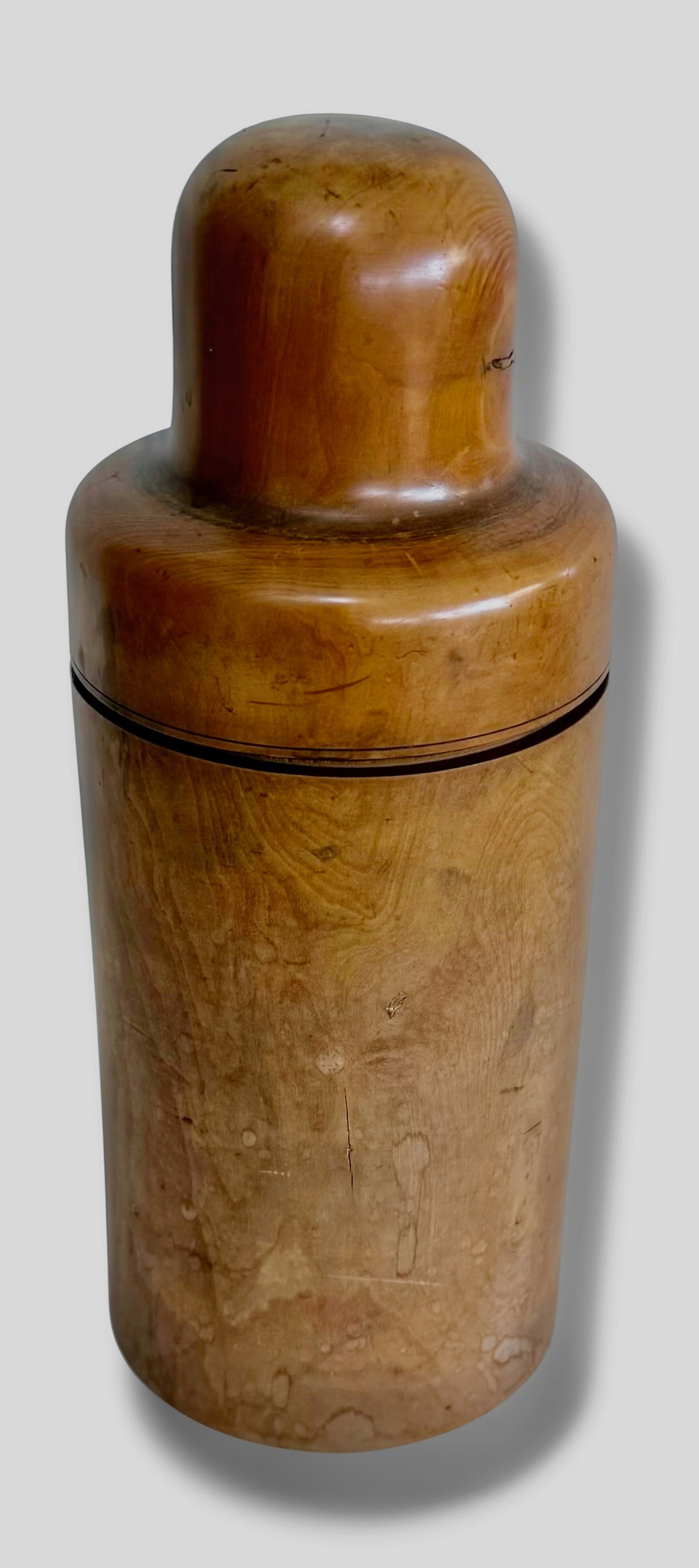 Mid-Century Danish Modern, Scandinavian Minimalist Cylindrical Teak Lidded Wood Canister (1 of 5)