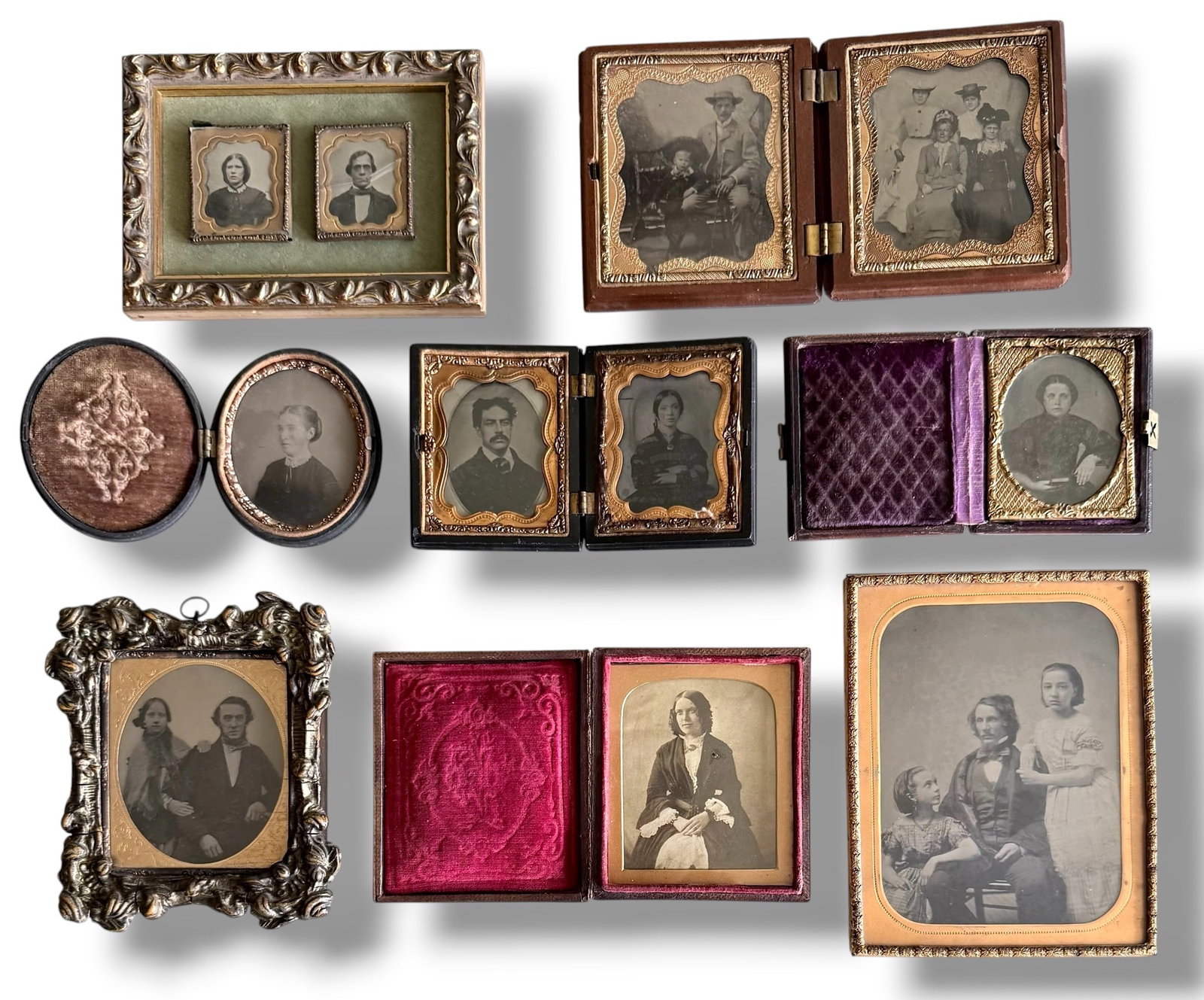 19th Century Daguerreotypes, Housed in Original Gutta Percha Or Leather Wood Cases (1 of 6)