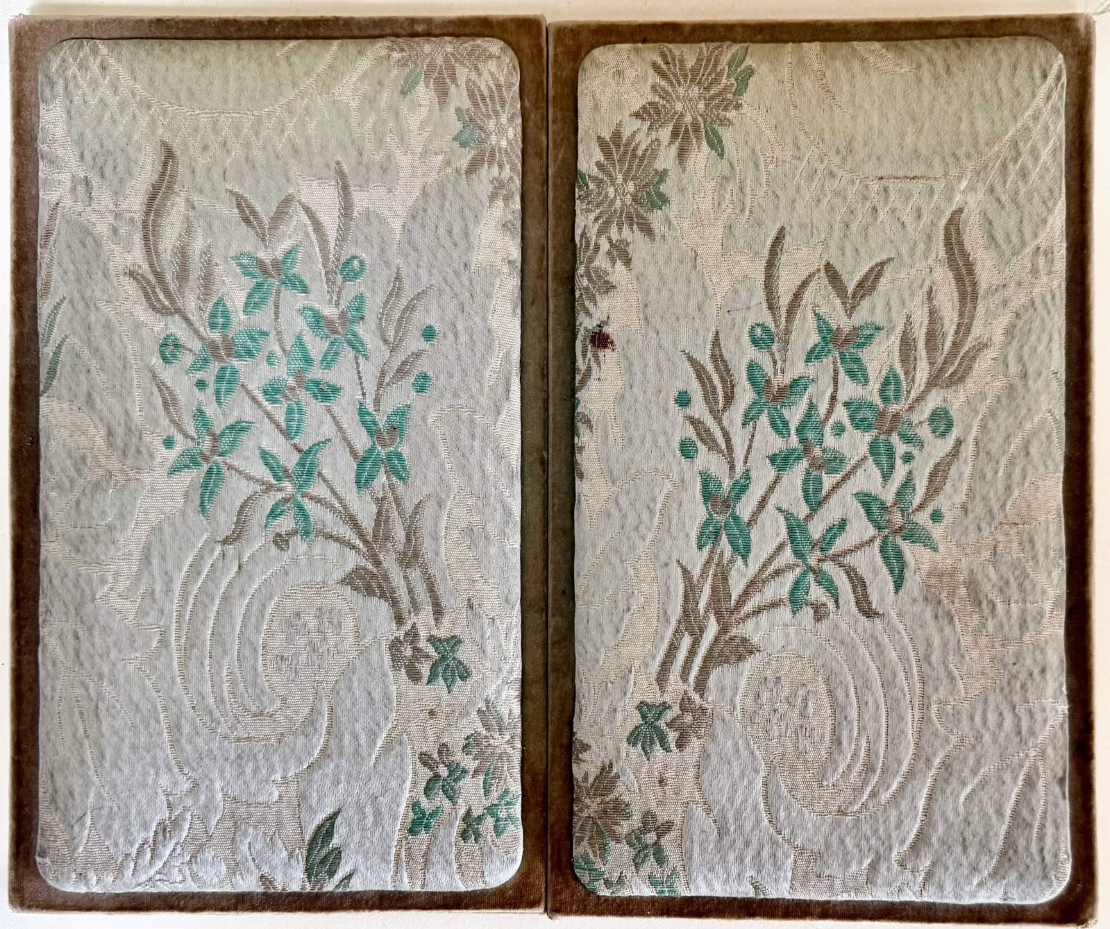 Antique French Silk Brocade Correspondence Desk Folio, 19th C. (1 of 5)