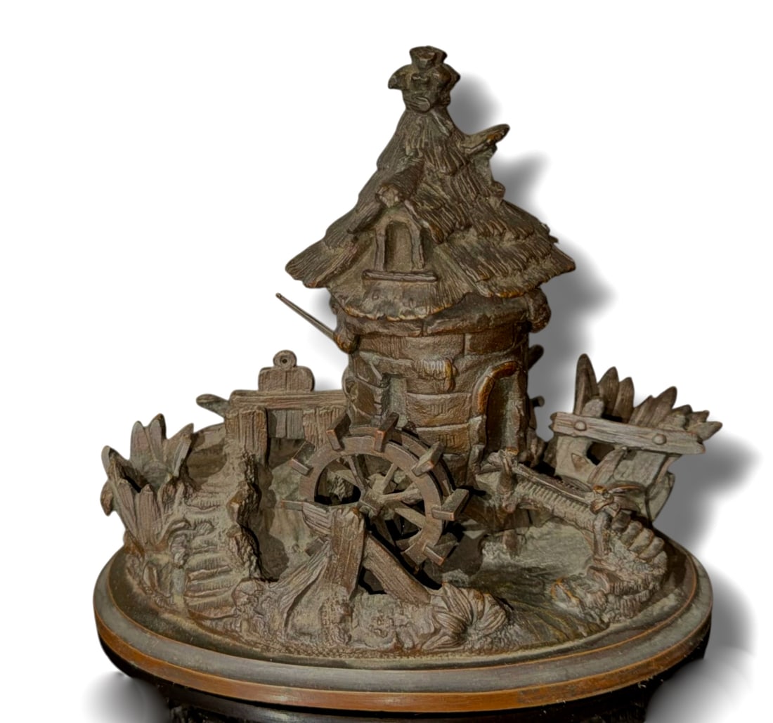 19th Century Victorian Bronze Windmill Novelty Inkwell And Pen Stand ca.1890 (1 of 6)