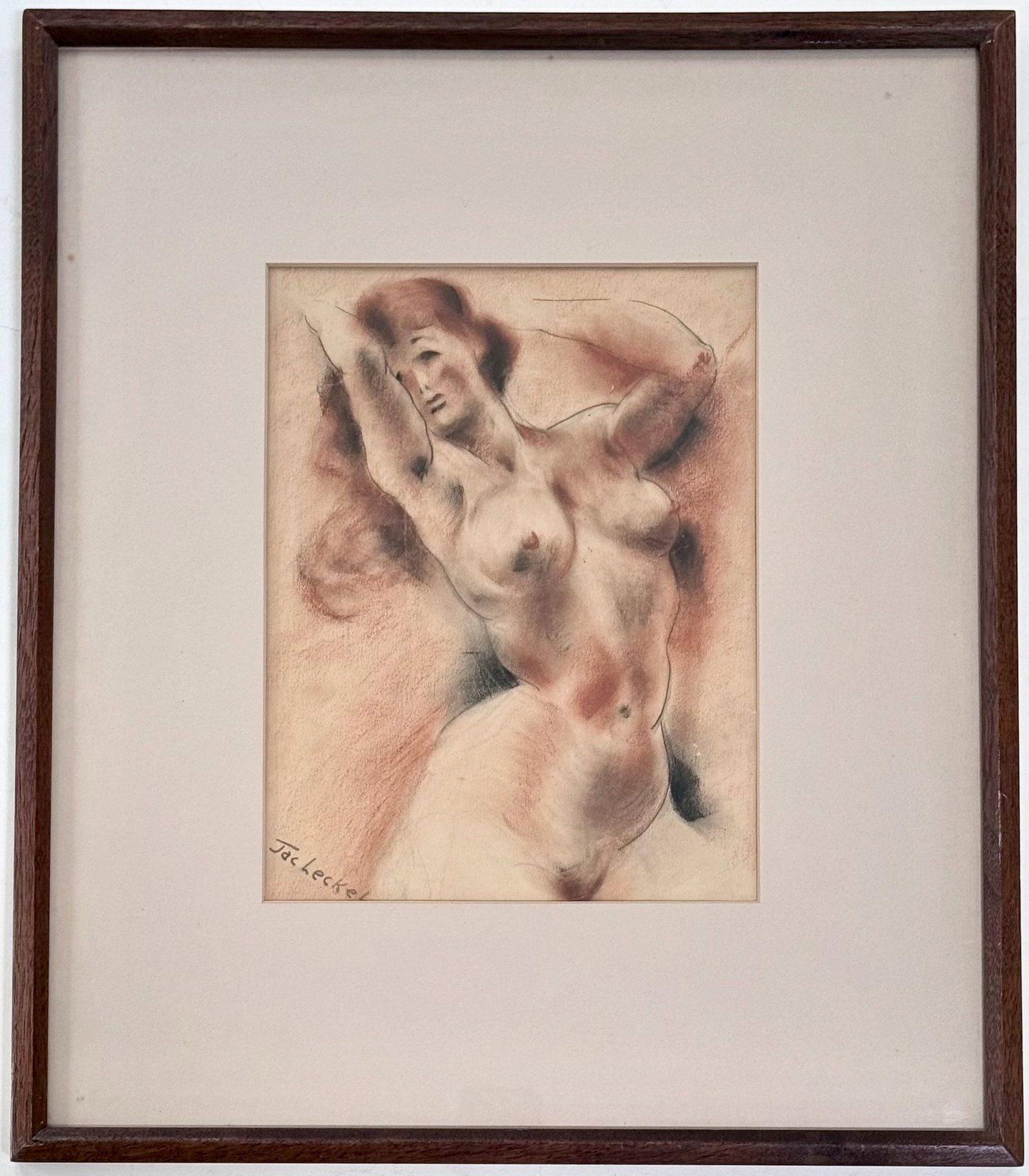 Jac Leckell (American, 20th C.) Figurative Nude Drawing, c. 1950s (1 of 5)