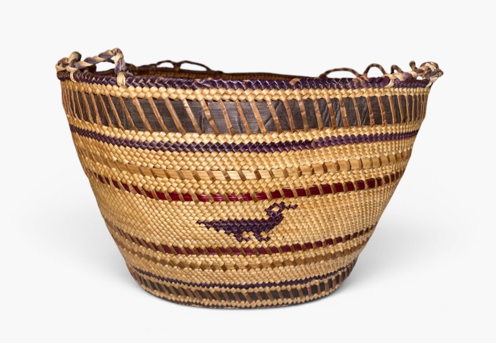 Pacific Northwest American Indian Pictorial Makah Gathering Basket (1 of 6)