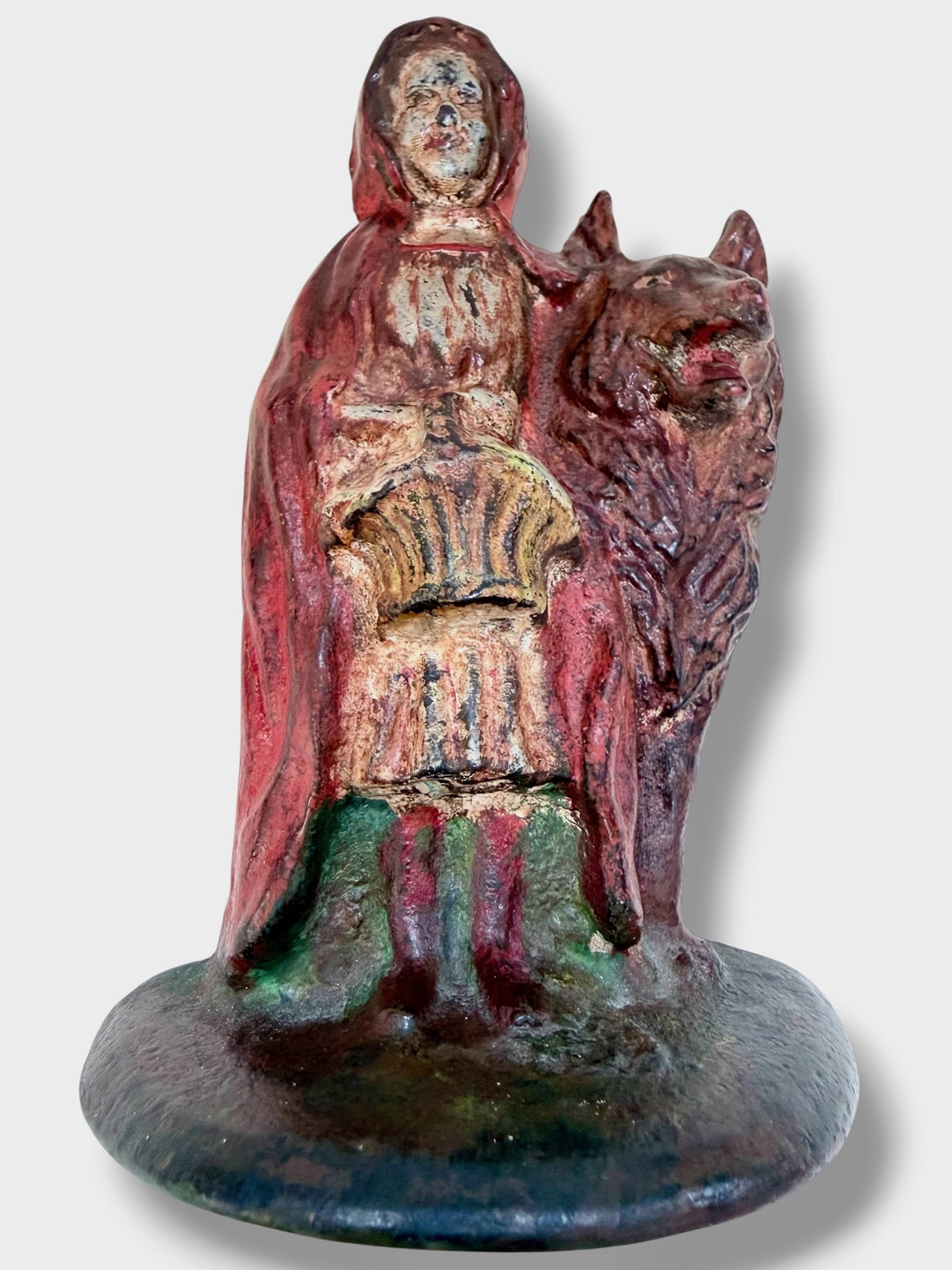 Antique Cast Iron Little Red Riding Hood Doorstop (1 of 6)