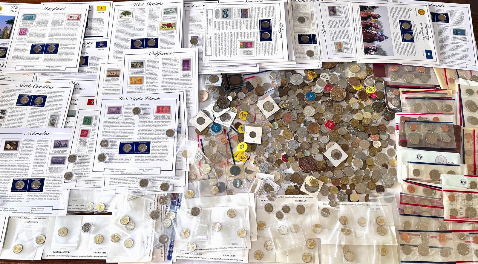Massive Unsorted Collection Of International And American Coins Including Stamps (1500+++) (1 of 7)