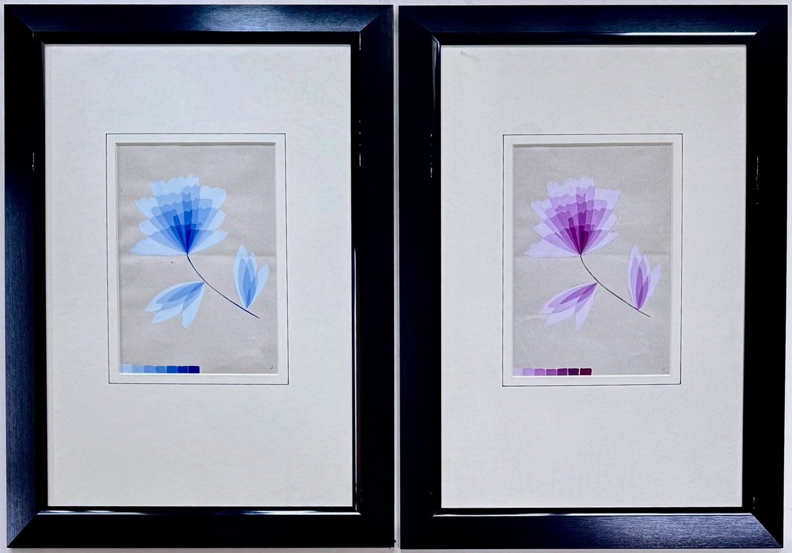 Bianchini-Ferier Hand-Painted Textile Color Designs in Gouache "Working Drawings" (2) (1 of 5)