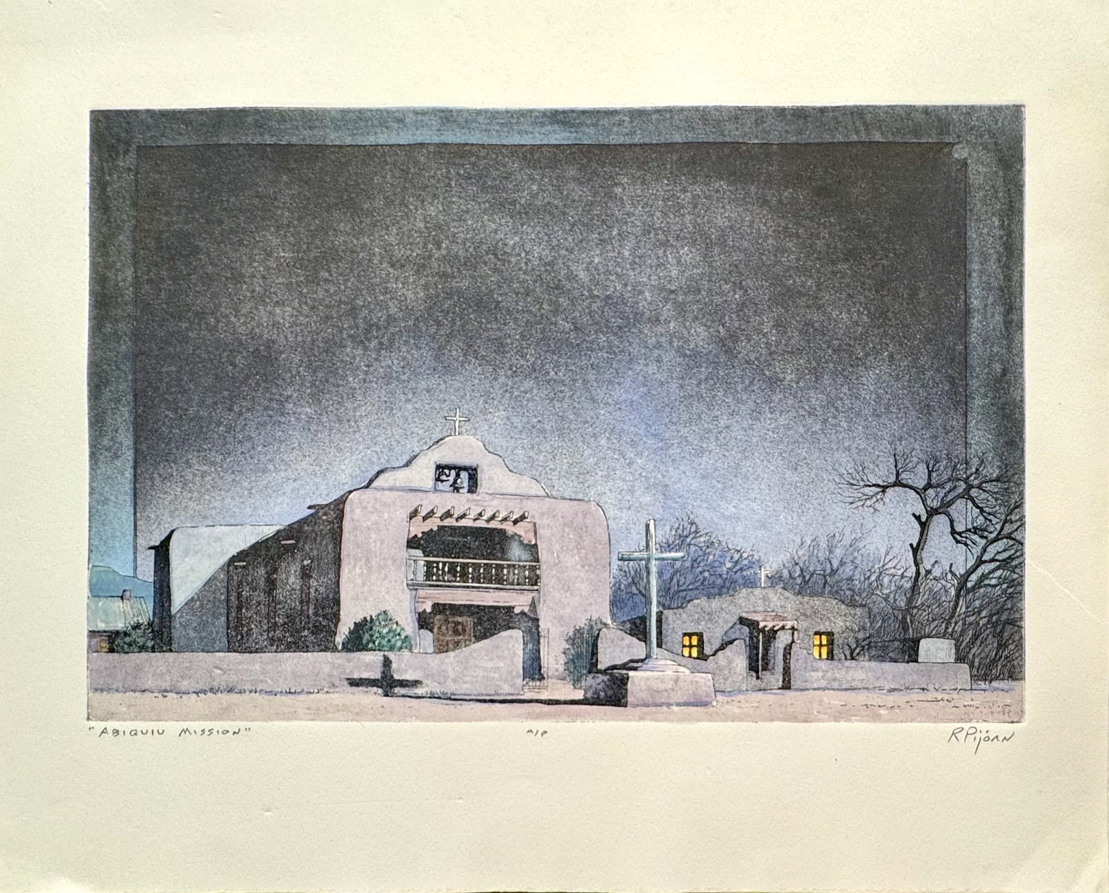 Randall Pijoan (American, Santa Fe, 1968-2025) ABIQUIU MISSION, 2016 W/ COA (1 of 7)