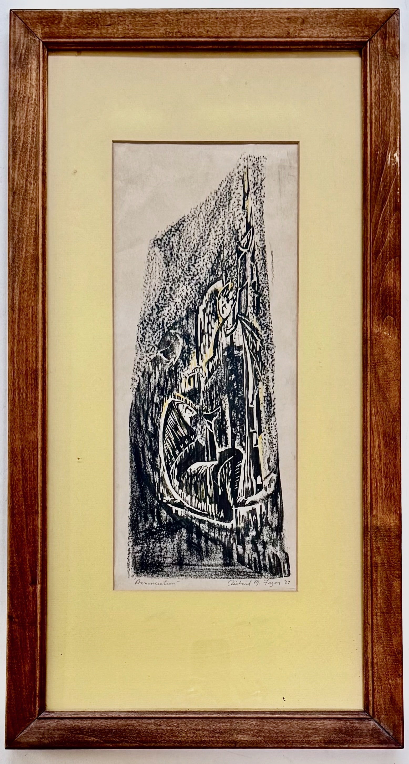 Mid-Century Woodcut "Annunciation", Richard Fagon, 1967 (1 of 5)