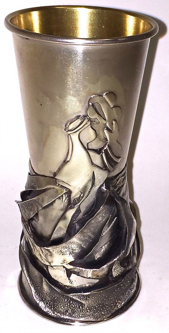 Judaica: Sterling Silver Kiddush Cup: "Miriam": CHW (1 of 5)