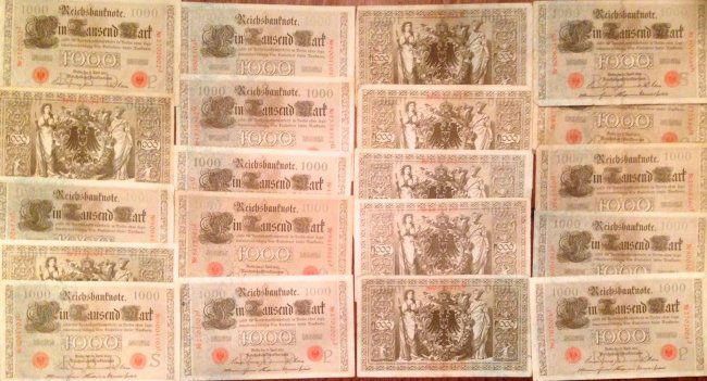 Imperial Reichsbank Note, 1000 Mark Currency, 1910 (1 of 3)